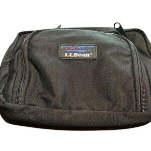 LL Bean Black Nylon Belt Pouch With Multiple Compartments Mesh Organizer & Zippe